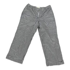 Talbots Womens Pants 6P Brown White Capri Cropped Pockets Gingham Casual Golf